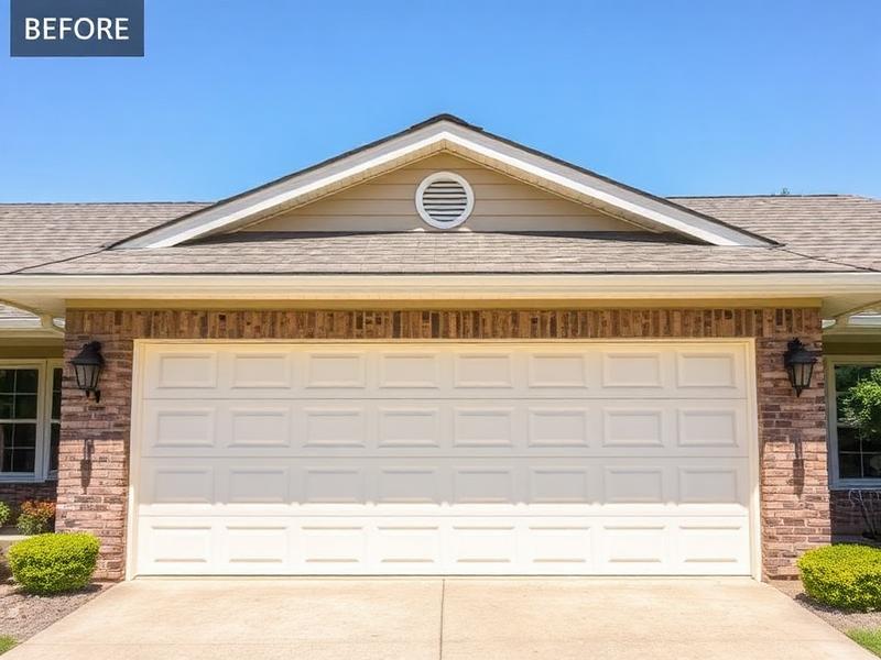 Professional garage door installation - new horizontal panel door on residential home